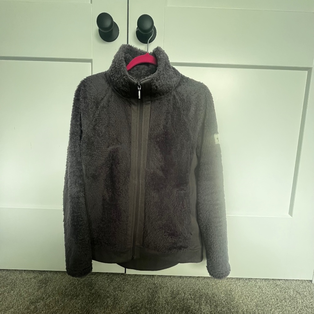 The North Face dark grey fleece jacket women’s medium